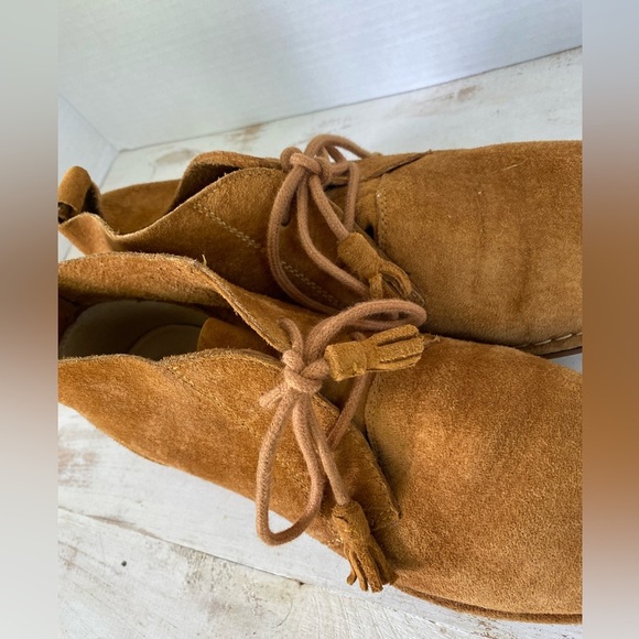 HUSH PUPPIES brown suede leather boots size 9 booties Cyra Catelyn EUC vintage - Picture 3 of 12